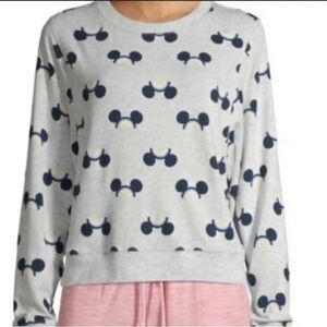 Disney Gray and Blue Dumbbell Print Pajama Top